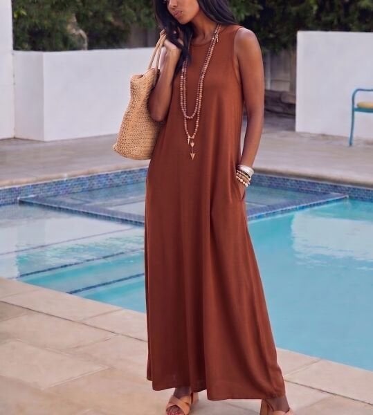 BROWN DRESS L - BROWN