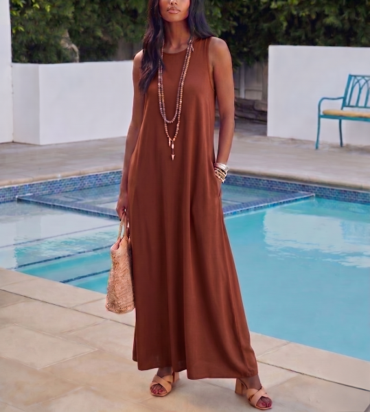 BROWN DRESS L - BROWN