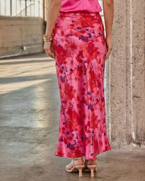 PINK-FLORAL SKIRT L - PINK-FLORAL