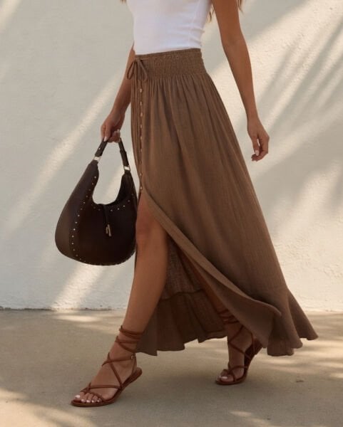 BROWN SKIRT S - BROWN