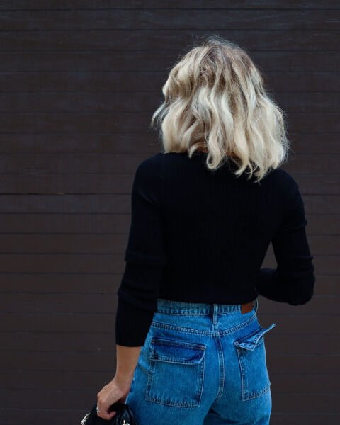 BLACK BLOUSE M - BLACK