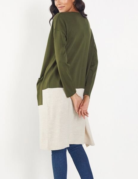 KHAKI-STONE CARDIGAN