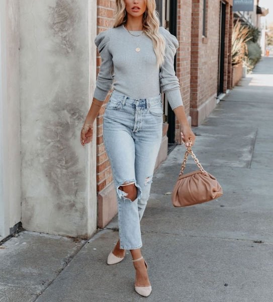 GREY BLOUSE