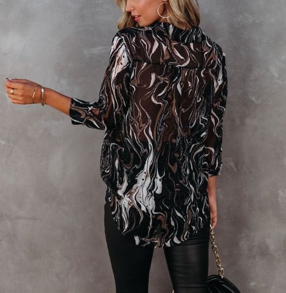BLACK-BROWN-PRINTED SHIRT