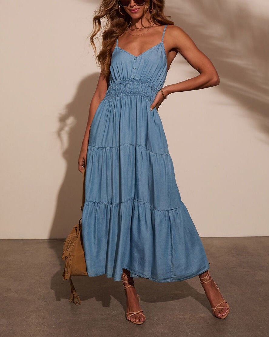 LIGHT-BLUE JEANS DRESS S - LIGHT-BLUE