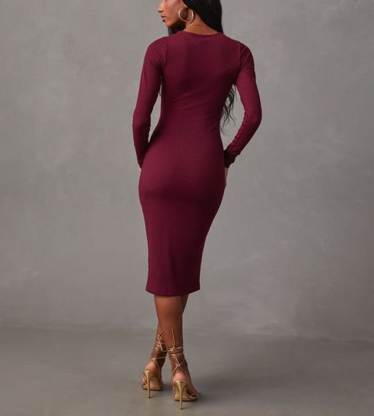BURGUNDY DRESS