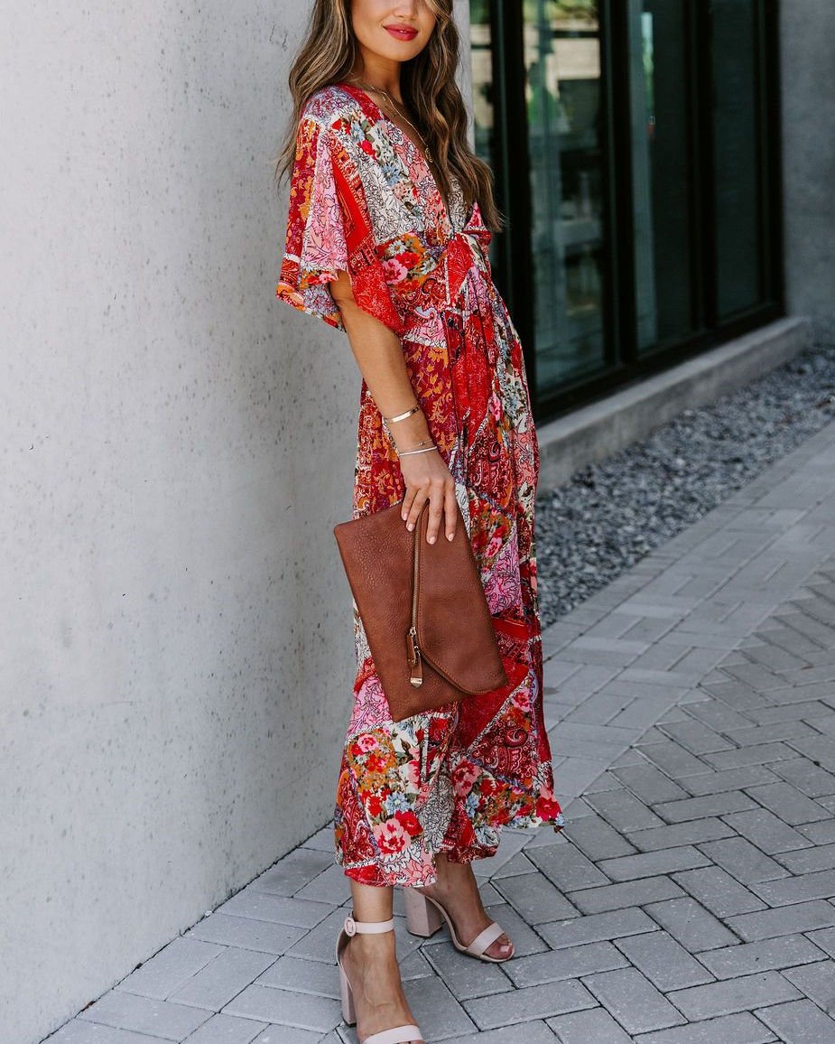 RED-PRINTED DRESS
