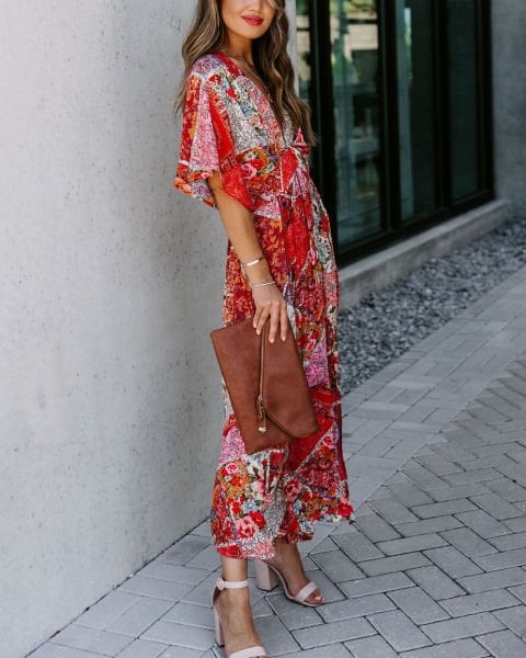 RED-PRINTED DRESS