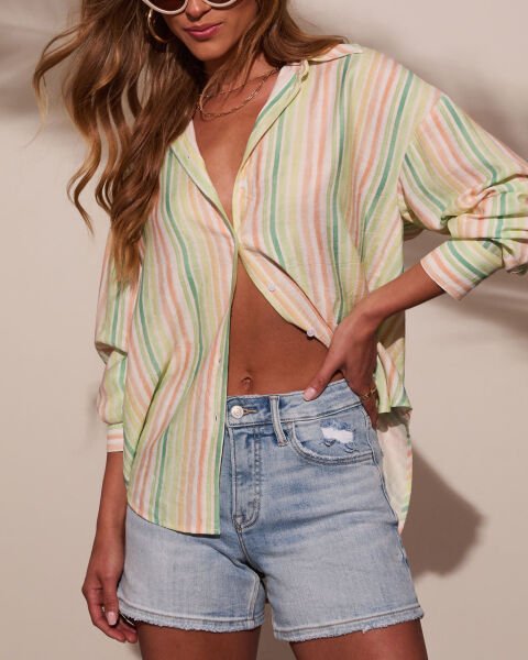 PINK-MINT-STRIPED SHIRT
