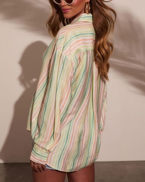 PINK-MINT-STRIPED SHIRT