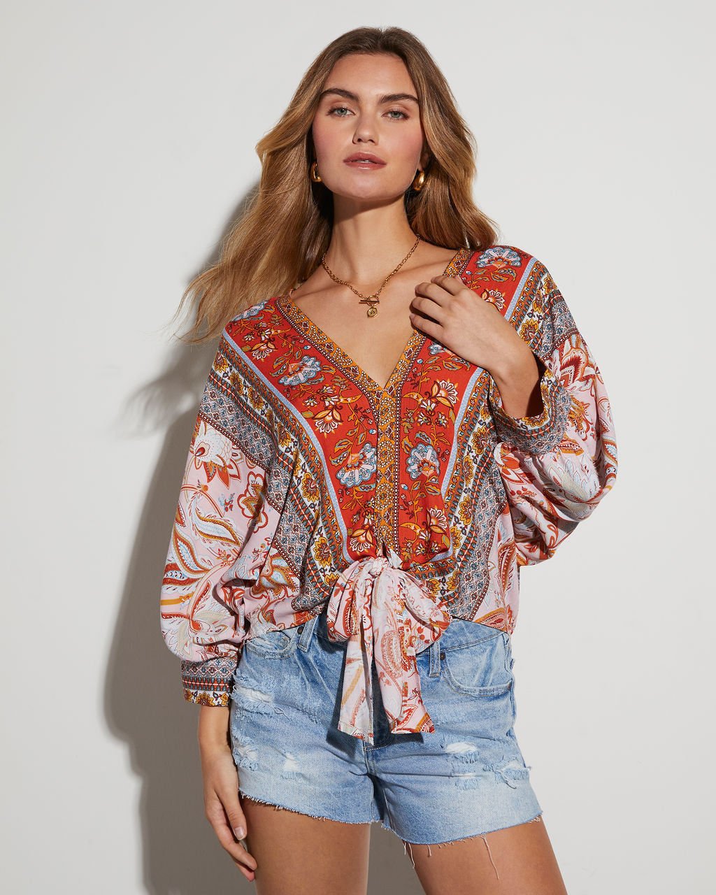 MULTICOLOR-PRINTED BLOUSE