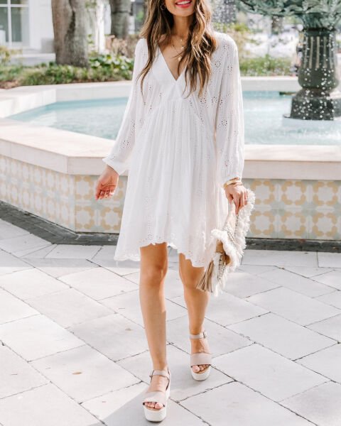 WHITE DRESS L - WHITE