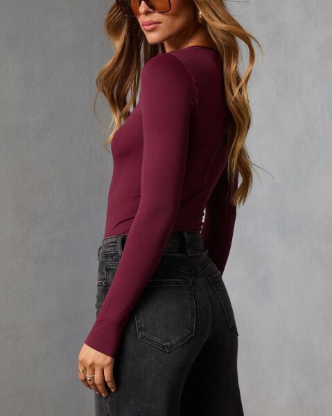 BURGUNDY BLOUSE S - BURGUNDY