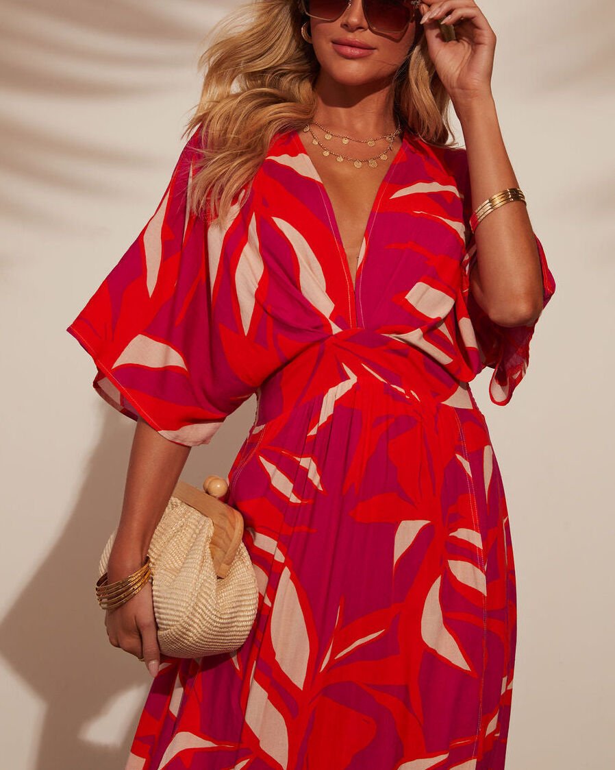 RED-PRINTED DRESS