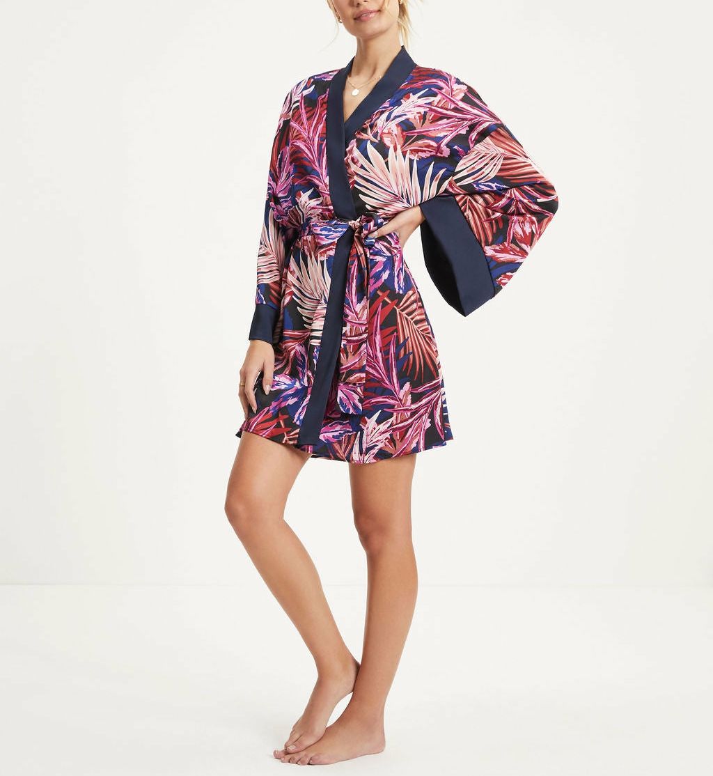 PINK-NAVY-FLORAL  KIMONO