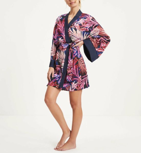 PINK-NAVY-FLORAL  KIMONO