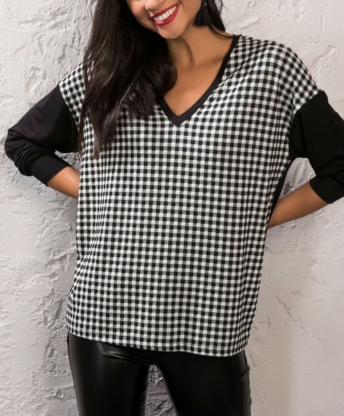BLACK-WHITE BLOUSE