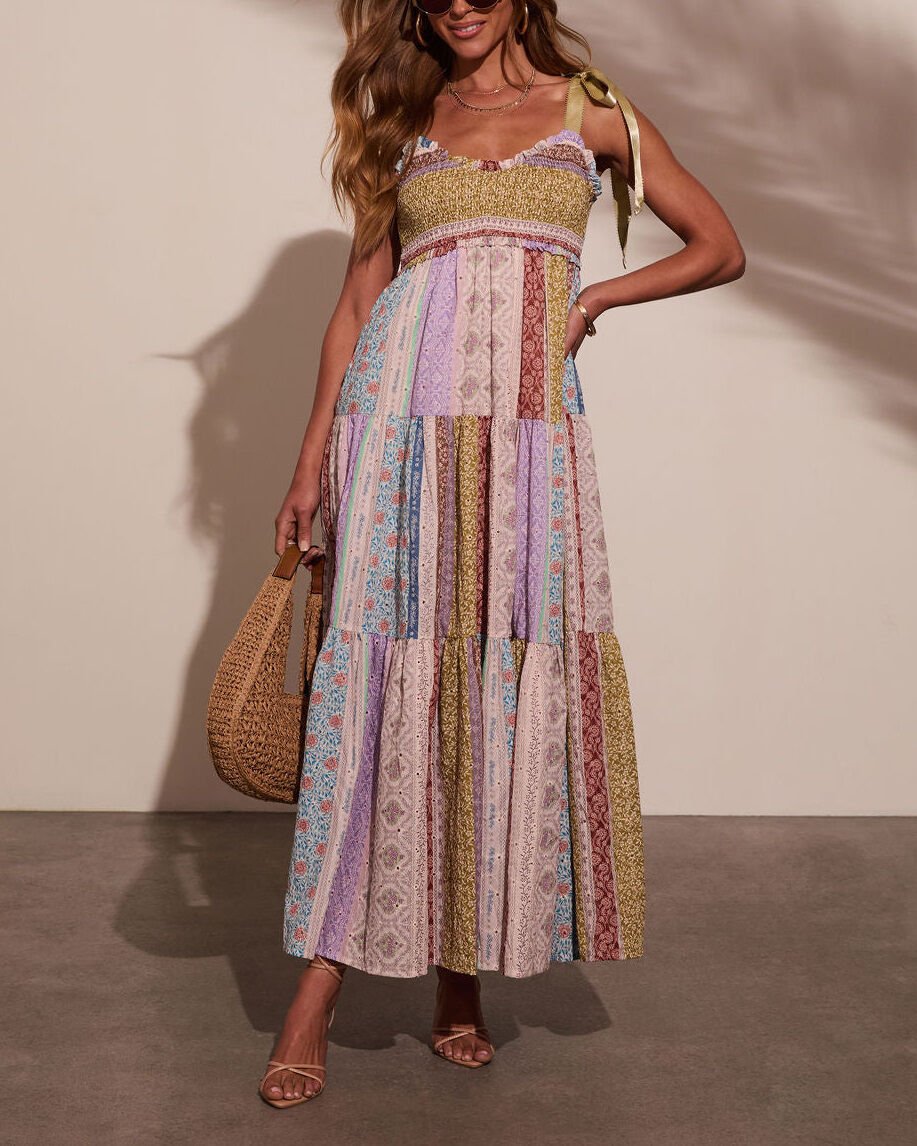 MULTICOLOR-PACHTWORK DRESS M - MULTICOLOR-PACHTWORK