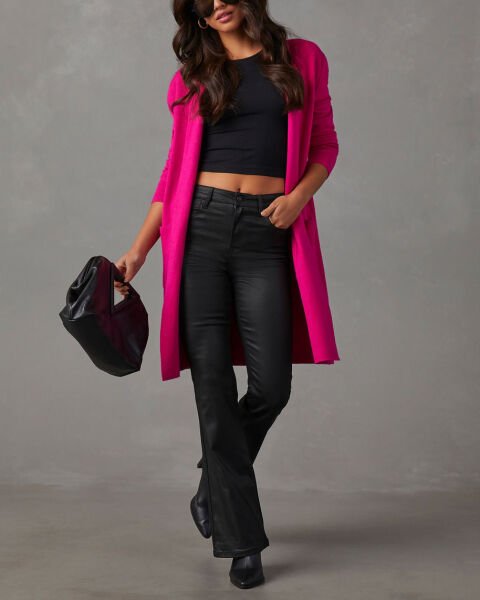 MAGENTA CARDIGAN L - MAGENTA
