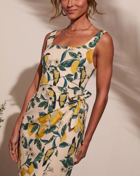 LEMON-GREEN-PRINTED  DRESS