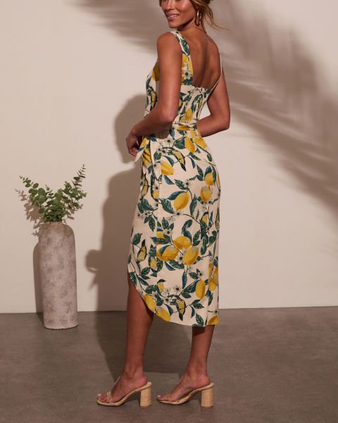 LEMON-GREEN-PRINTED  DRESS