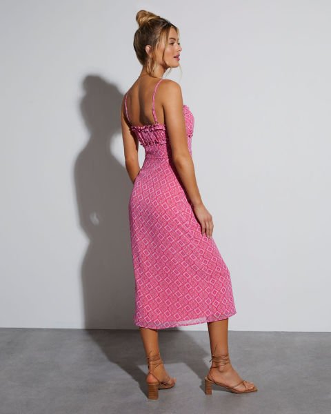 PINK-PRINTED DRESS