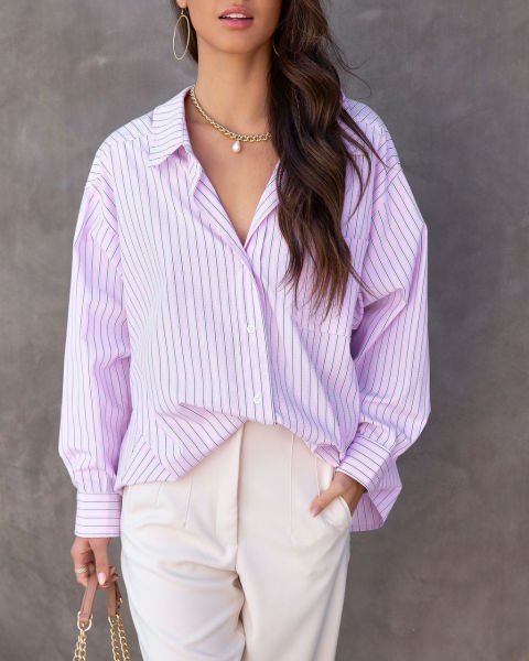 PINK-STRIPED SHIRT
