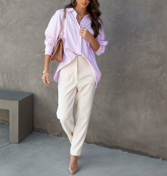 PINK-STRIPED SHIRT