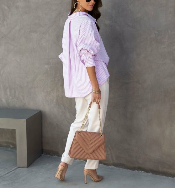 PINK-STRIPED SHIRT