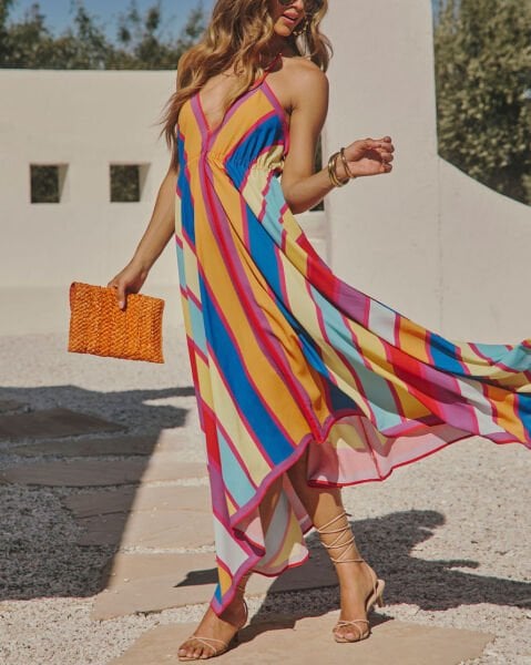 RED-BLUE-PRINTED DRESS