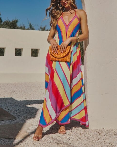 RED-BLUE-PRINTED DRESS