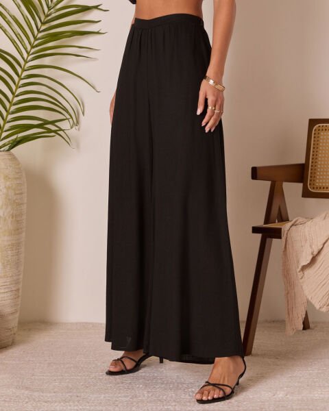 BLACK PANTS S - BLACK