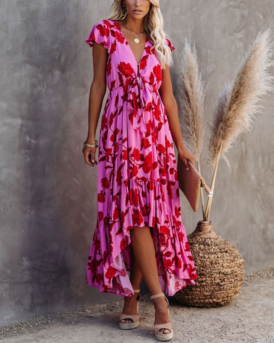 PINK-FLORAL DRESS