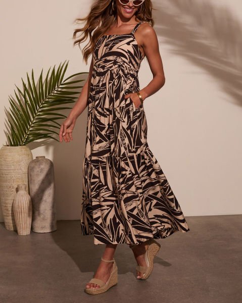 BLACK-STONE-PRINTED  DRESS