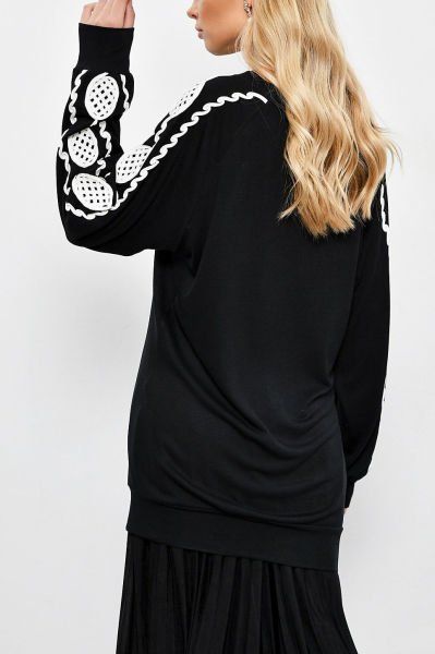 BLACK-ECRU BLOUSE