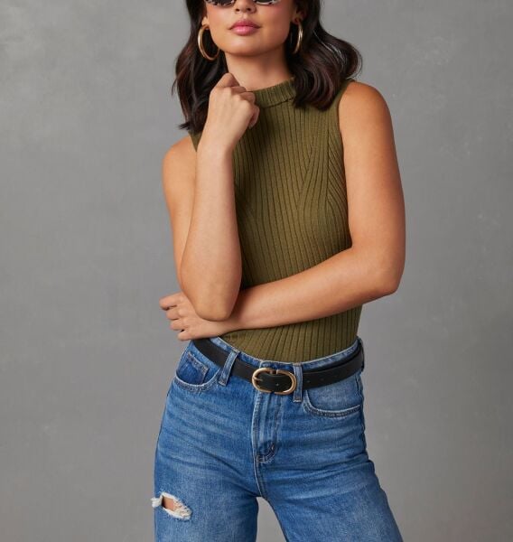 OLIVE VEST TOP
