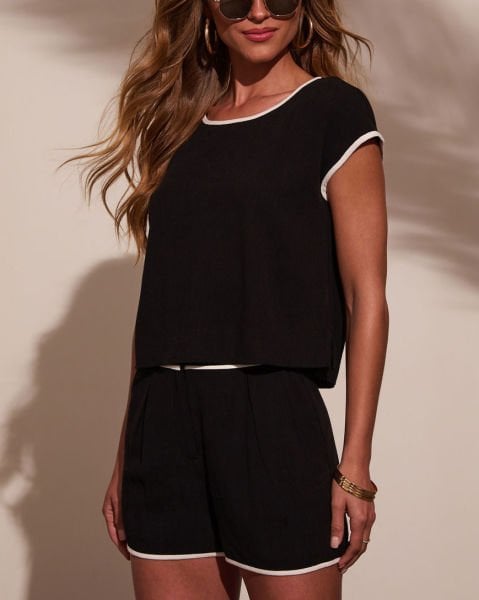 BLACK-WHITE  BLOUSE