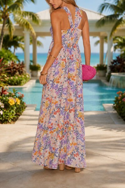 MULTICOLOR-FLORAL DRESS L - MULTICOLOR-FLORAL