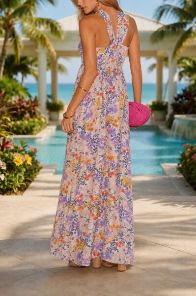 MULTICOLOR-FLORAL DRESS XL - MULTICOLOR-FLORAL