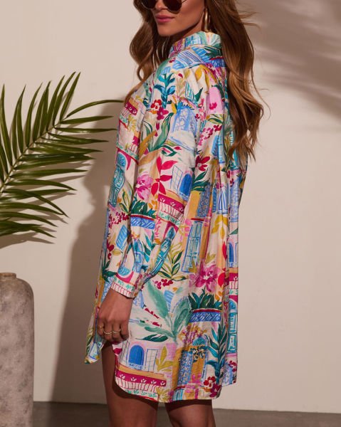 BLUE-PINK-PRINTED  SHIRT