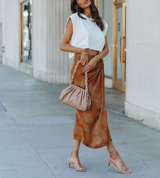 TILE-PRINTED SKIRT