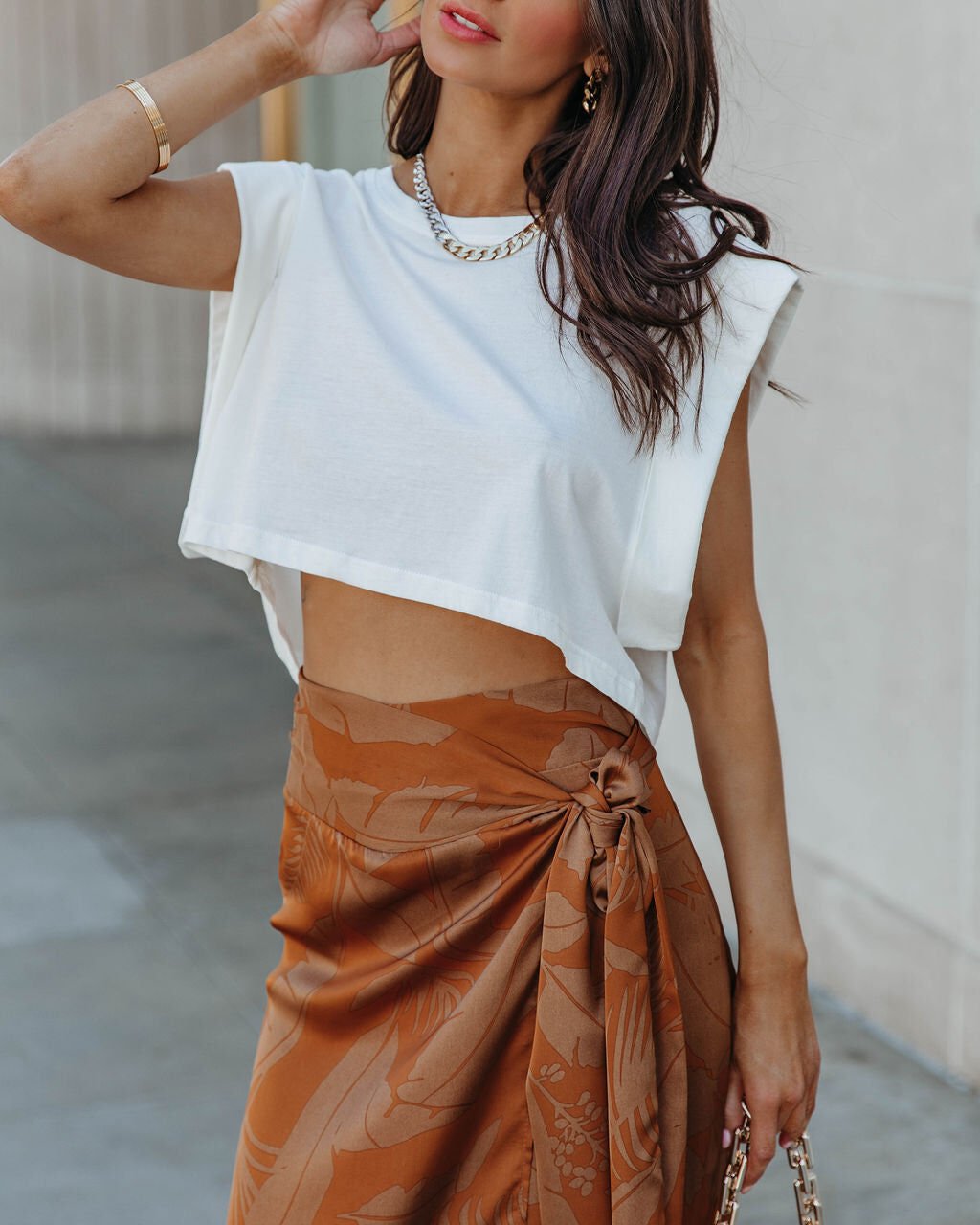 TILE-PRINTED SKIRT