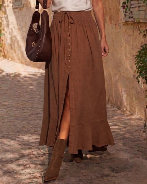 BROWN SKIRT S - BROWN