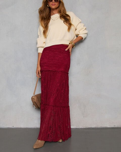 BURGUNDY SKIRT XL - BURGUNDY