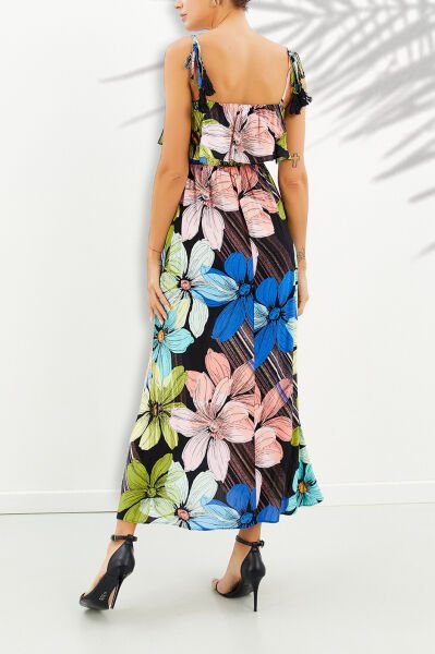 BLACK-FLORAL DRESS