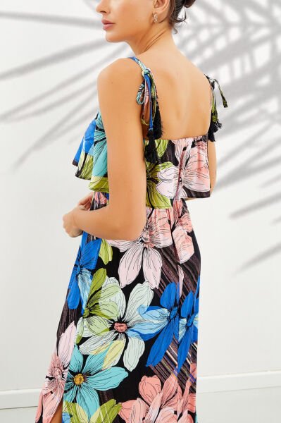 BLACK-FLORAL DRESS