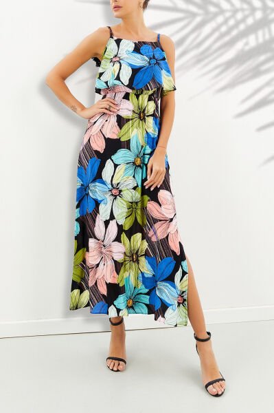 BLACK-FLORAL DRESS