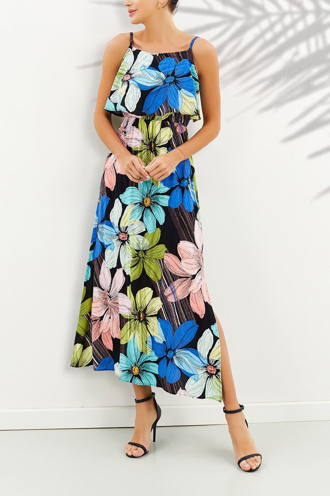 BLACK-FLORAL DRESS
