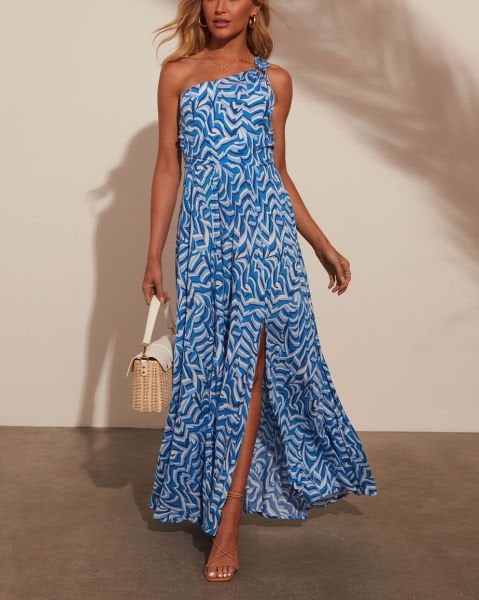 BLUE-NAVY-PRINTED  DRESS