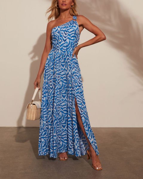 BLUE-NAVY-PRINTED  DRESS